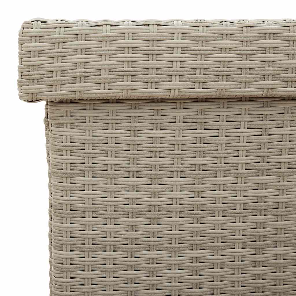 vidaXL Skrzynia ogrodowa z kółkami, szara, 160x55x75 cm, polirattan