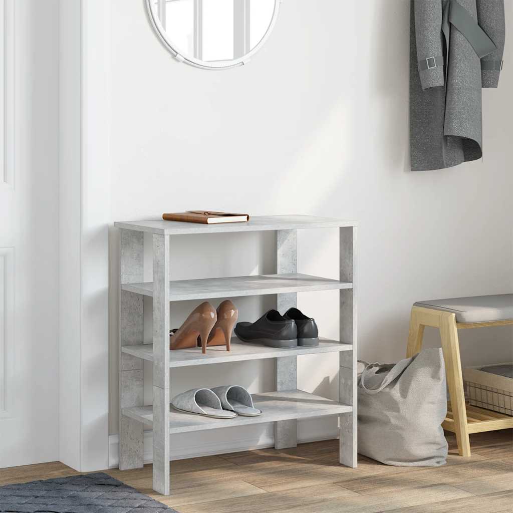 vidaXL Półka na buty, szarość betonu, 61x32x70 cm