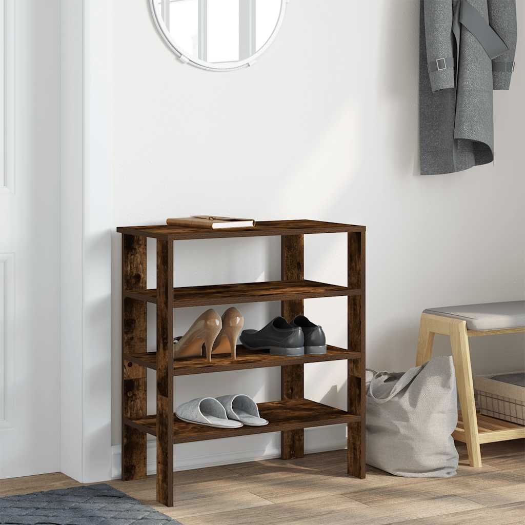 vidaXL Półka na buty, przydymiony dąb, 61x32x70 cm