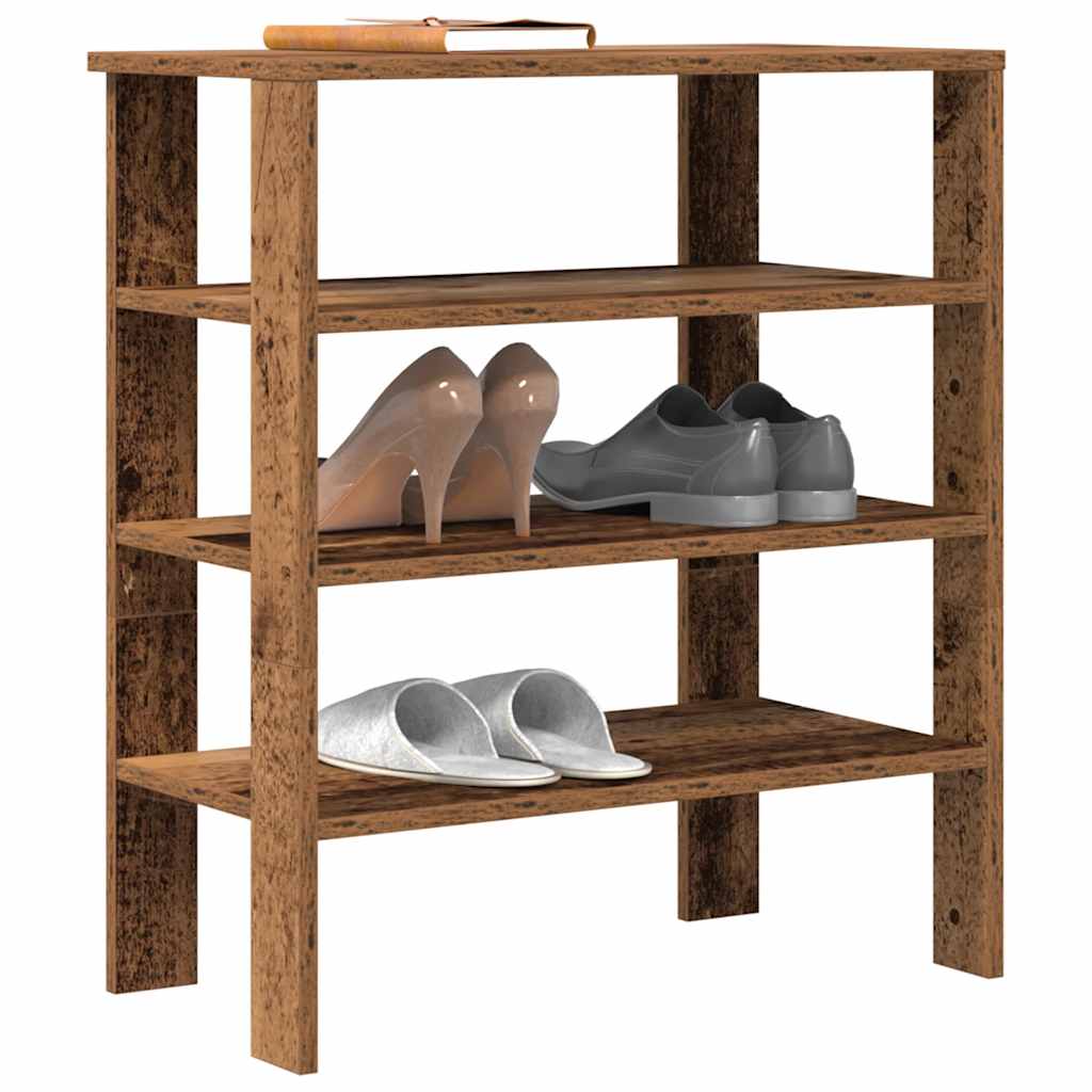 vidaXL Półka na buty, stare drewno, 61x32x70 cm
