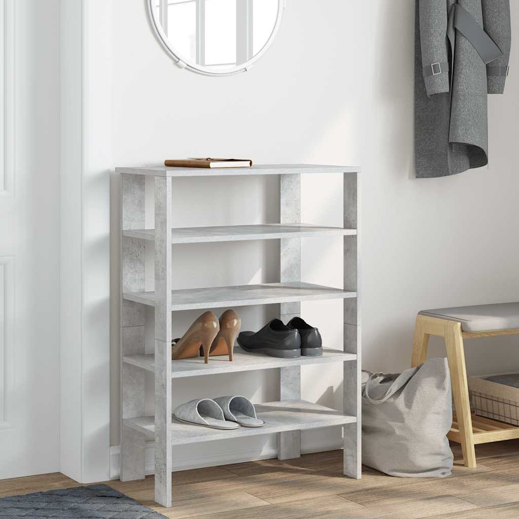 vidaXL Półka na buty, szarość betonu, 61x32x87,5 cm