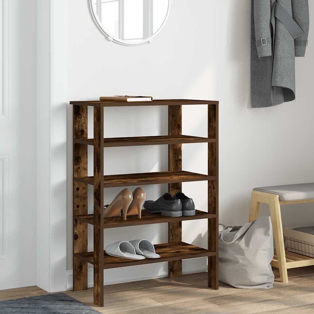 vidaXL Półka na buty, przydymiony dąb, 61x32x87,5 cm