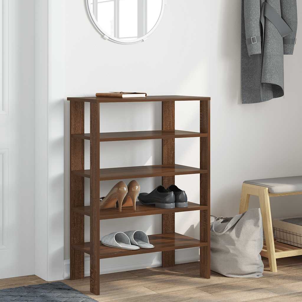 vidaXL Półka na buty, brązowy dąb, 61x32x87,5 cm