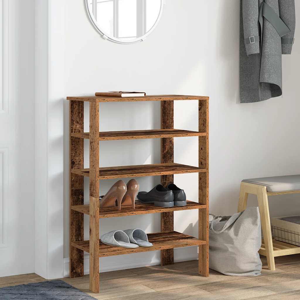 vidaXL Półka na buty, stare drewno, 61x32x87,5 cm