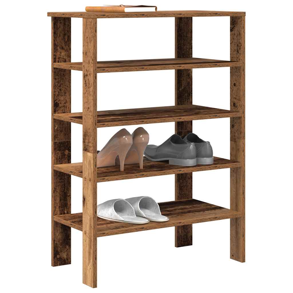 vidaXL Półka na buty, stare drewno, 61x32x87,5 cm