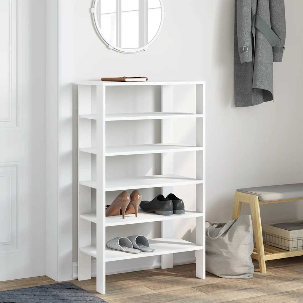 vidaXL Półka na buty, biała, 61x32x105 cm, materiał drewnopochodny