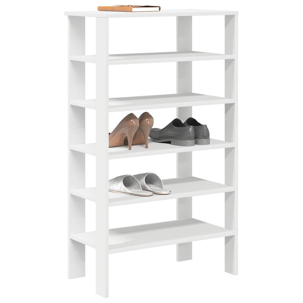 vidaXL Półka na buty, biała, 61x32x105 cm, materiał drewnopochodny