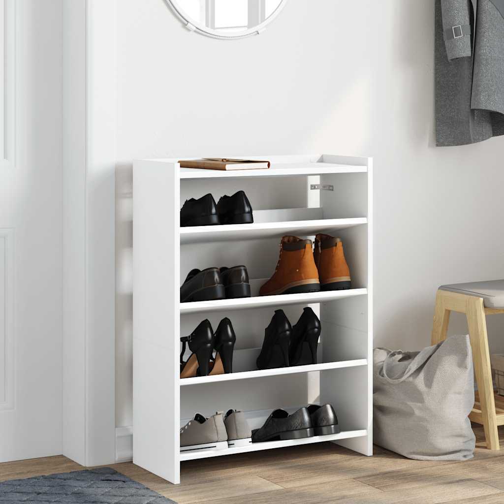 vidaXL Stojak na buty, biała, 60x25x81 cm, materiał drewnopochodny