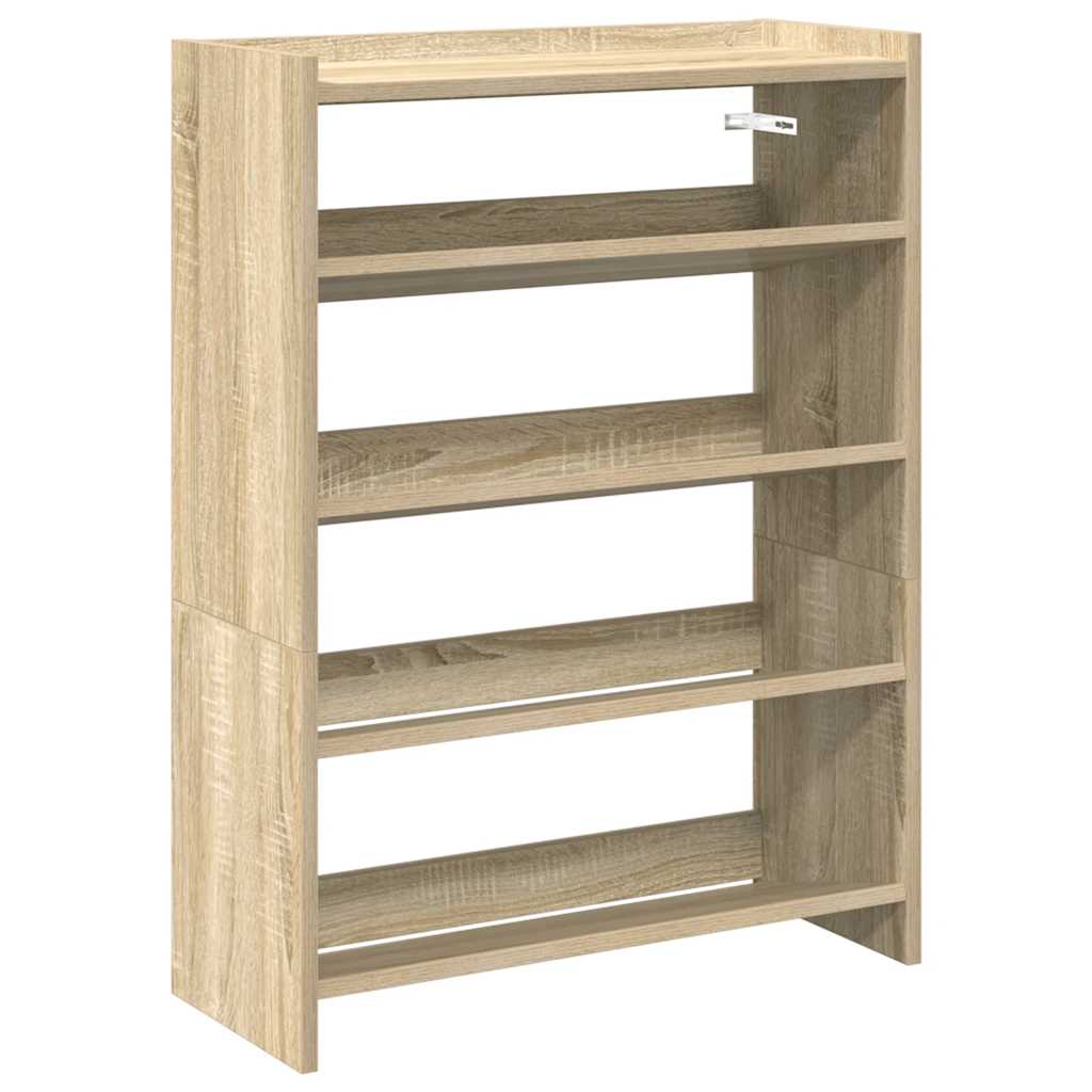 vidaXL Stojak na buty, dąb sonoma 60x25x81 cm, materiał drewnopochodny