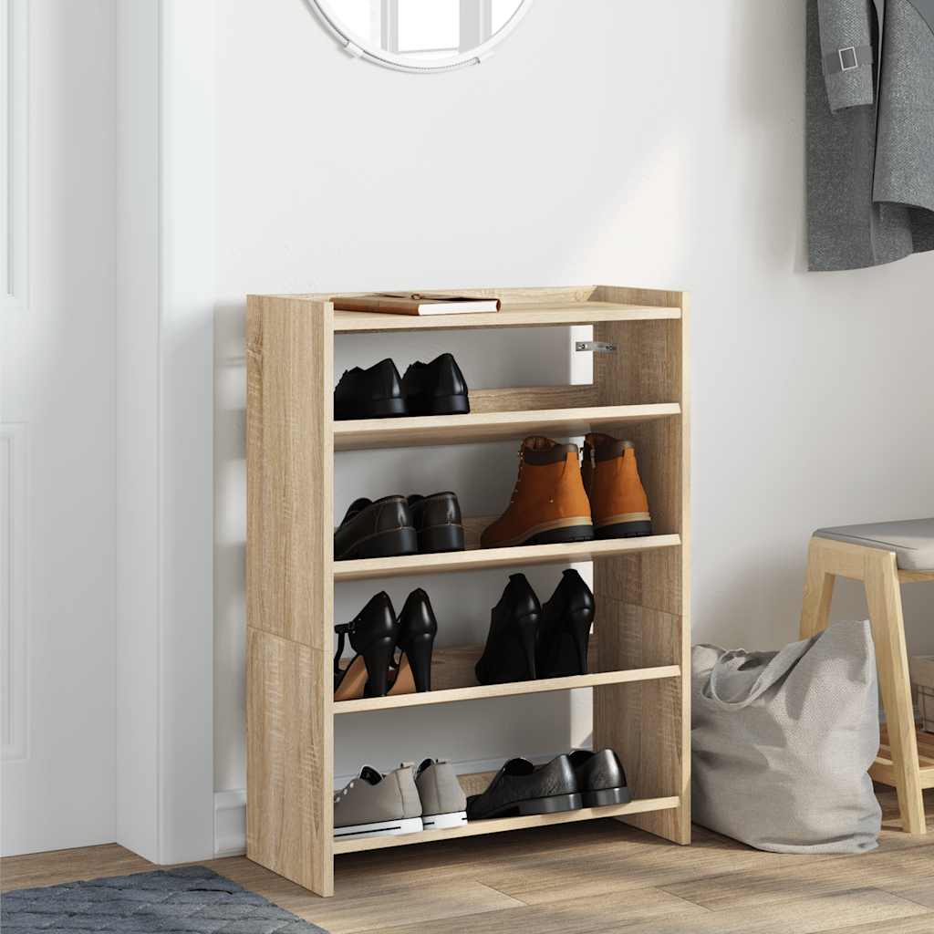 vidaXL Stojak na buty, dąb sonoma 60x25x81 cm, materiał drewnopochodny