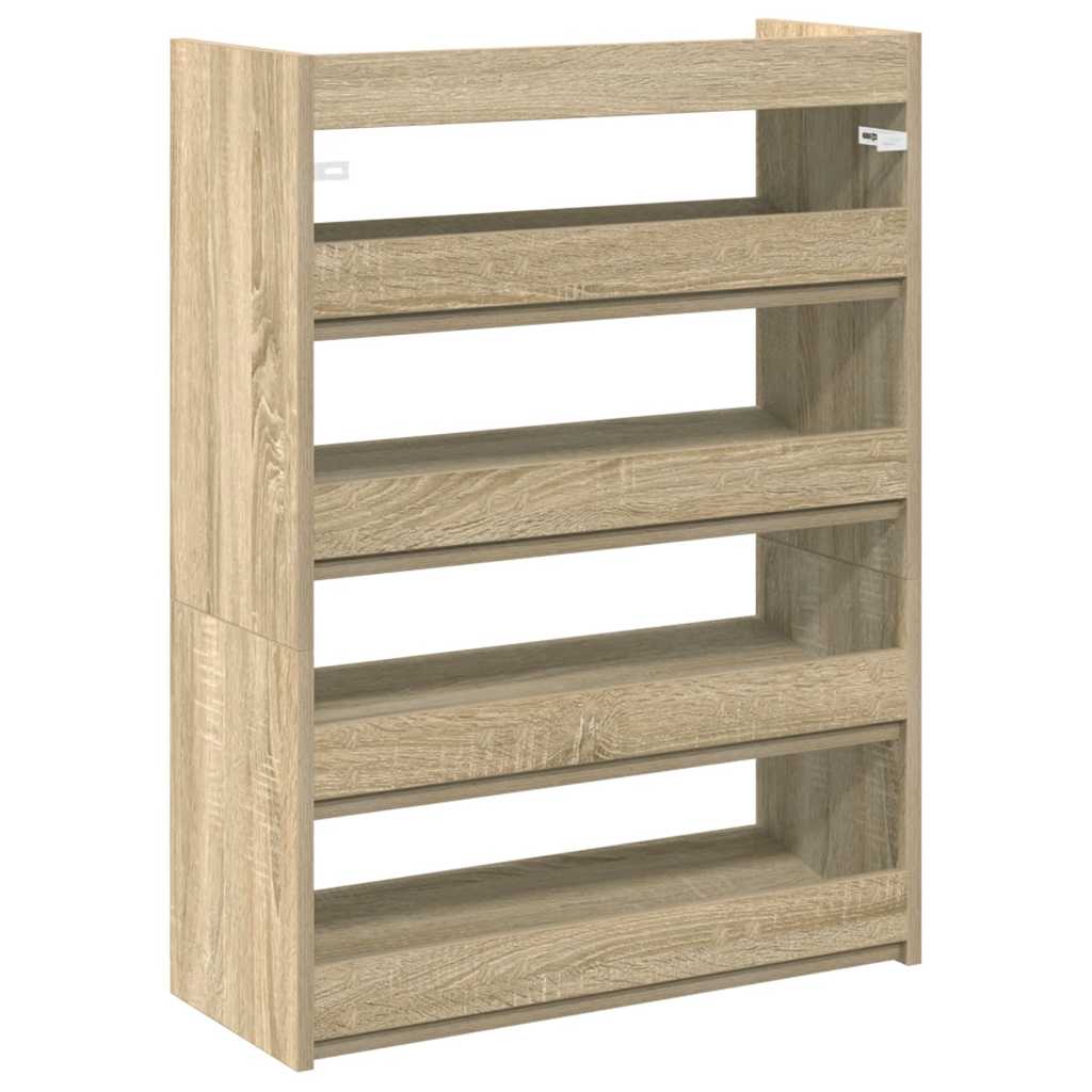 vidaXL Stojak na buty, dąb sonoma 60x25x81 cm, materiał drewnopochodny