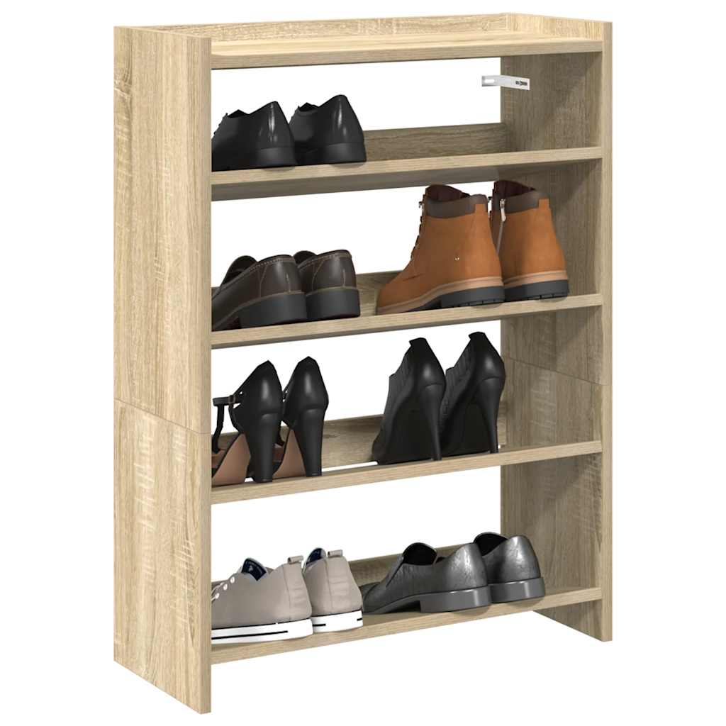 vidaXL Stojak na buty, dąb sonoma 60x25x81 cm, materiał drewnopochodny