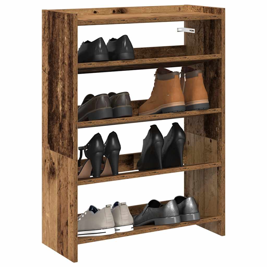 vidaXL Półka na buty, stare drewno, 60x25x81 cm