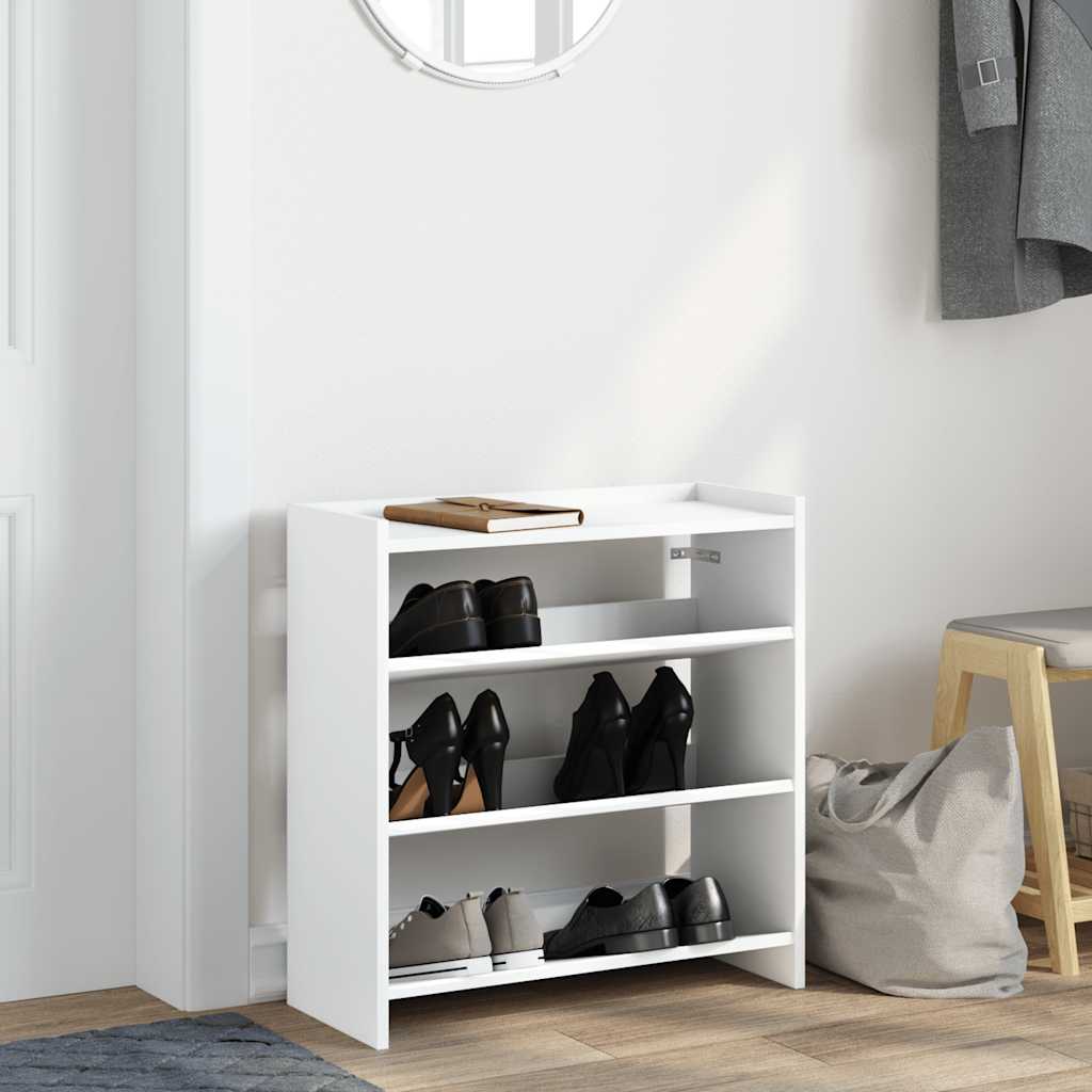 vidaXL Stojak na buty, biała, 60x25x62 cm, materiał drewnopochodny