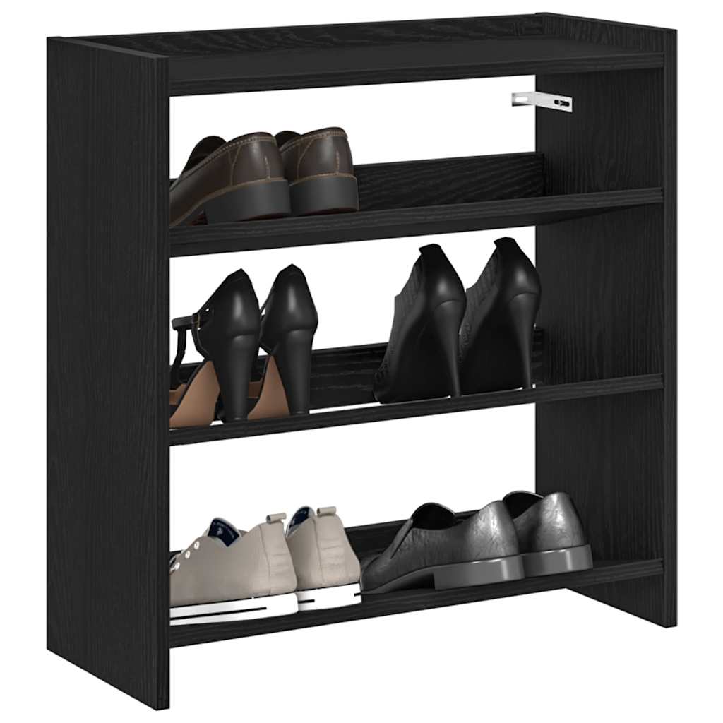 vidaXL Stojak na buty, czarna, 60x25x62 cm, materiał drewnopochodny