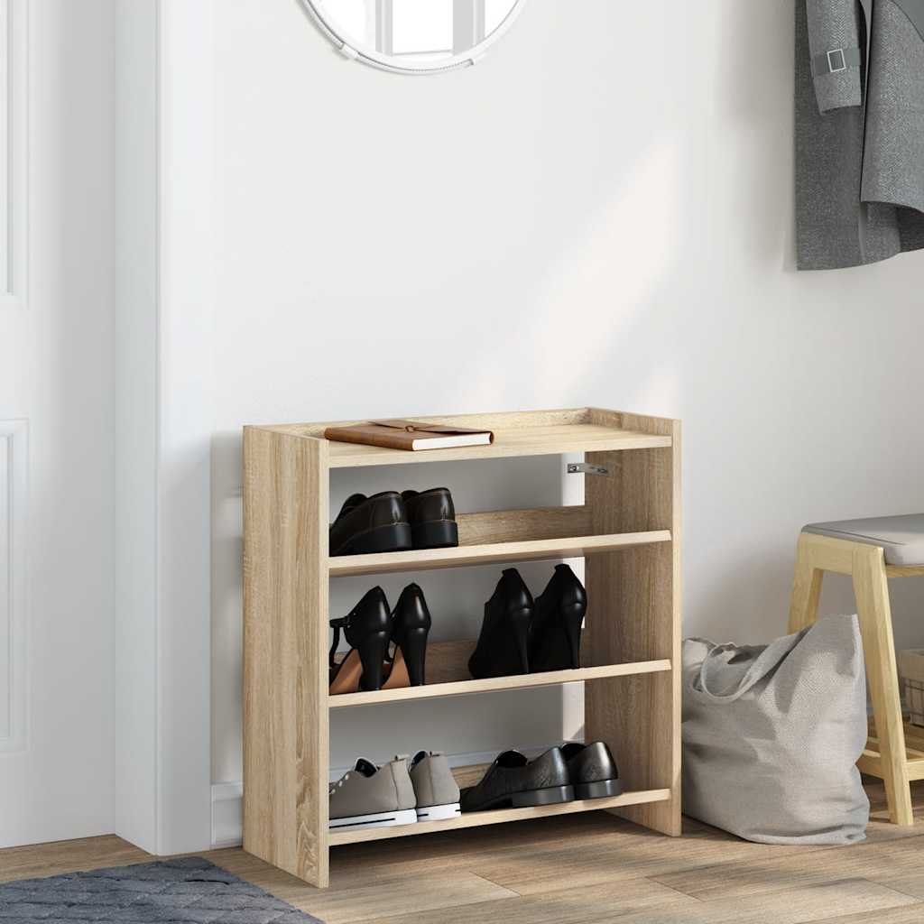 vidaXL Stojak na buty, dąb sonoma 60x25x62 cm, materiał drewnopochodny