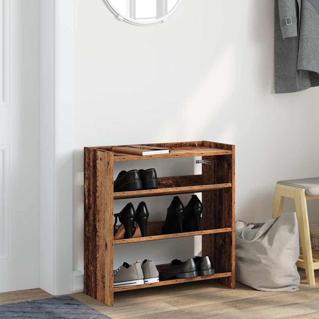 vidaXL Stojak na buty, stare drewno, 60x25x62 cm