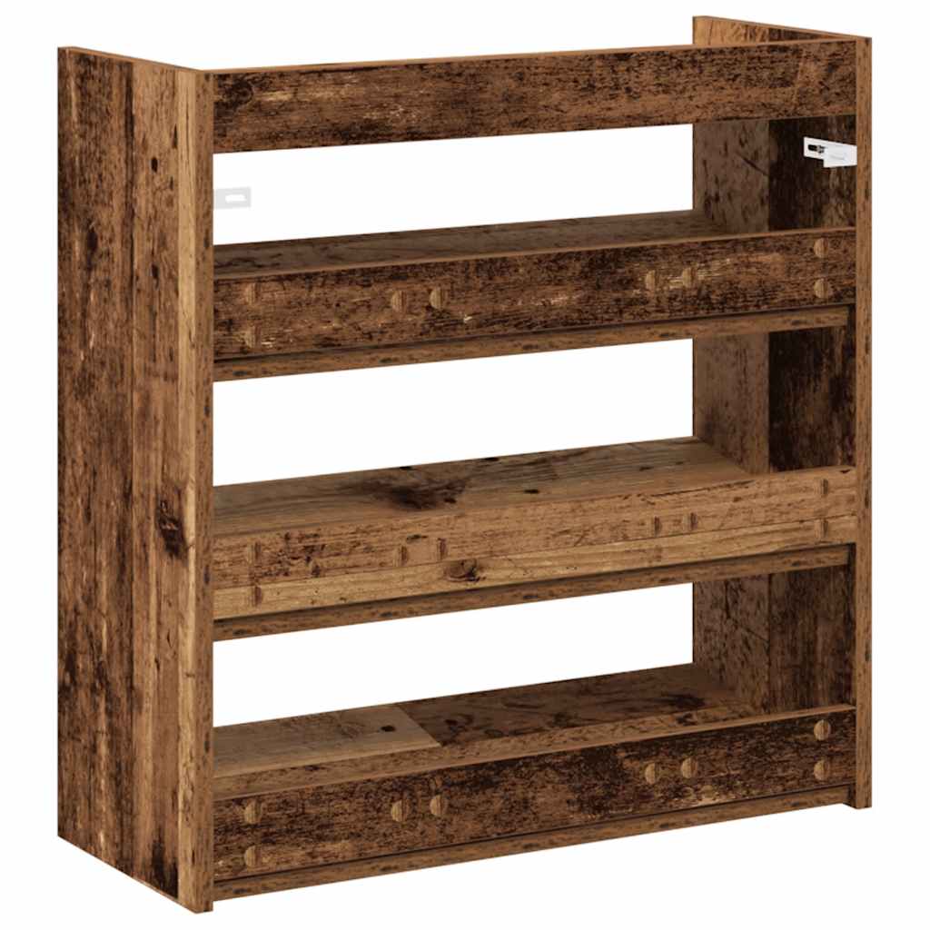 vidaXL Stojak na buty, stare drewno, 60x25x62 cm