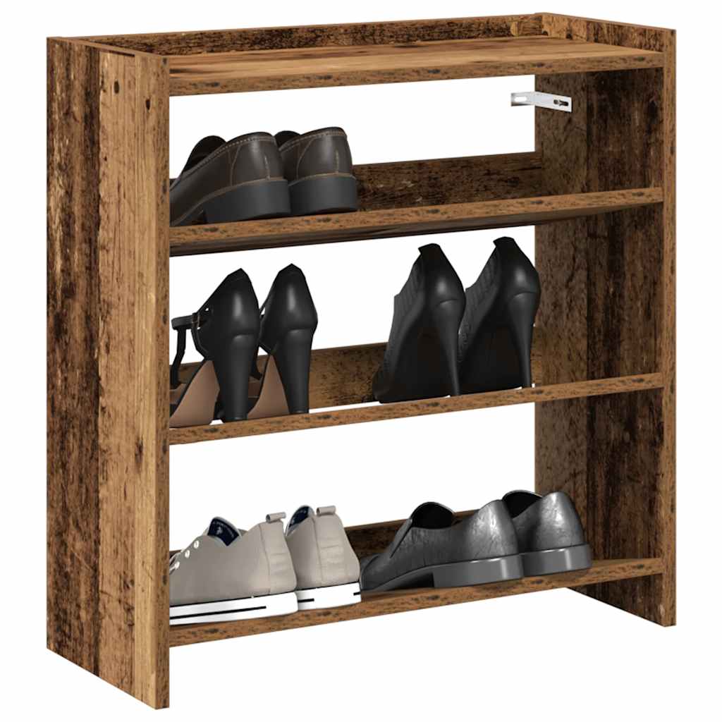 vidaXL Stojak na buty, stare drewno, 60x25x62 cm