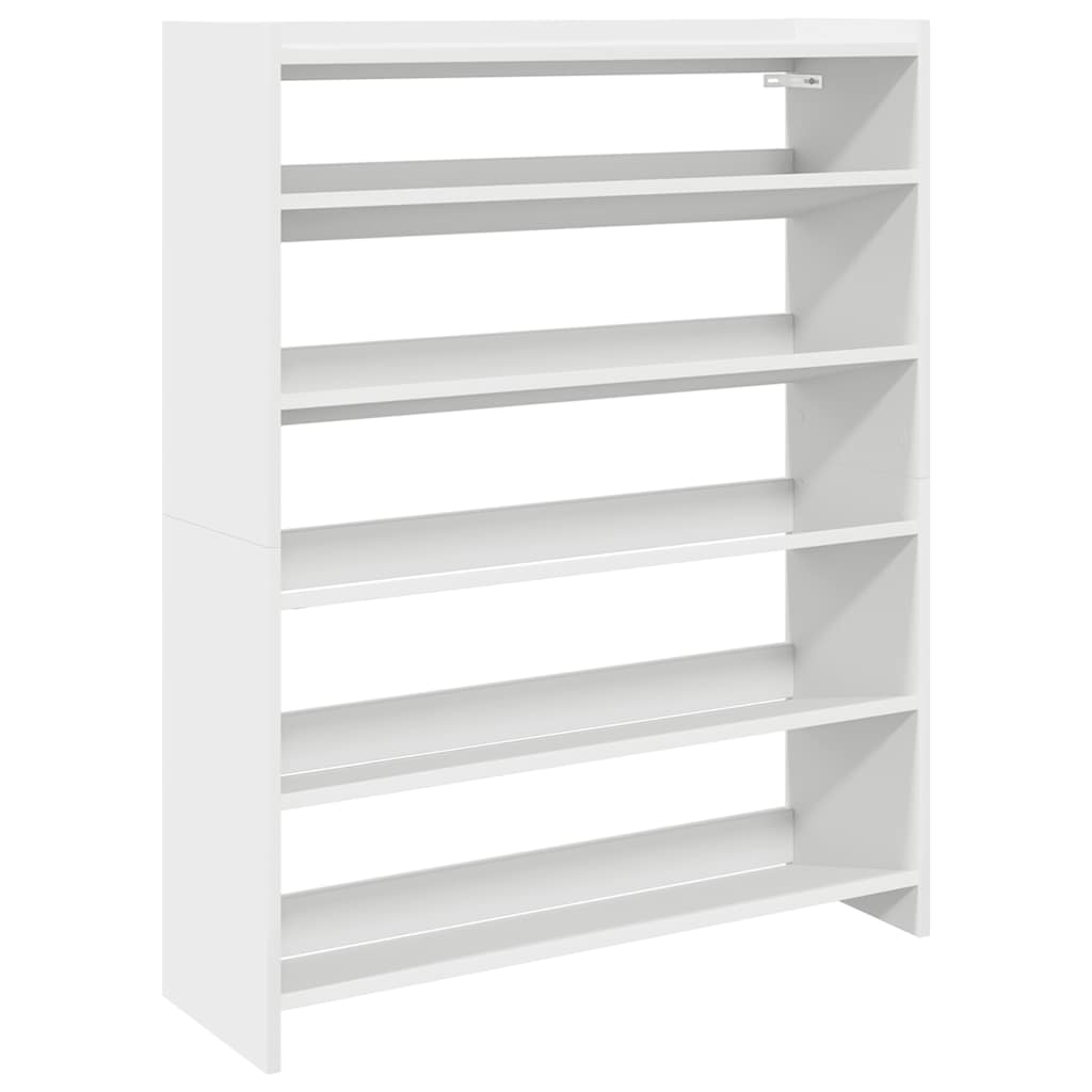 vidaXL Stojak na buty, biała, 80x25x100 cm, materiał drewnopochodny