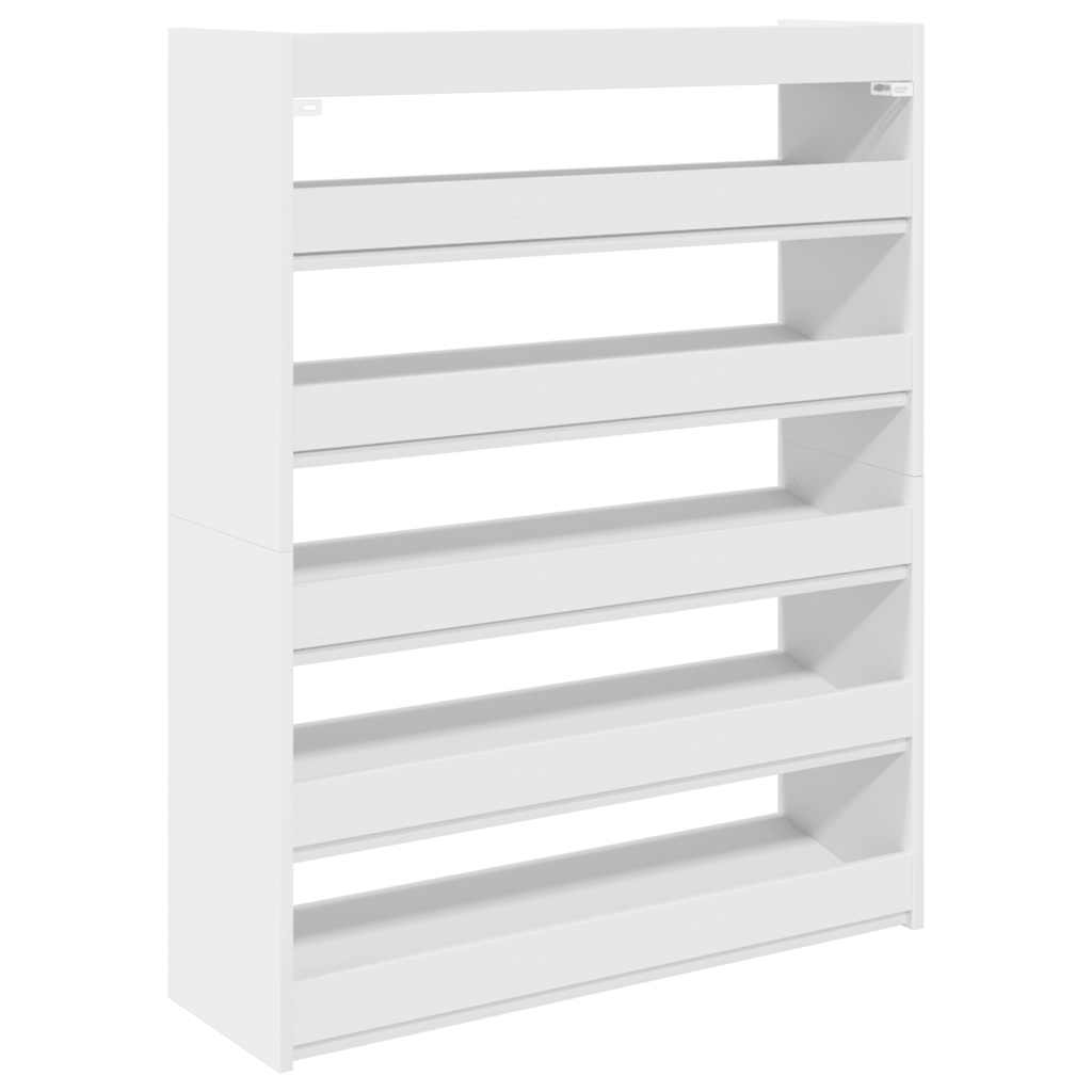vidaXL Stojak na buty, biała, 80x25x100 cm, materiał drewnopochodny