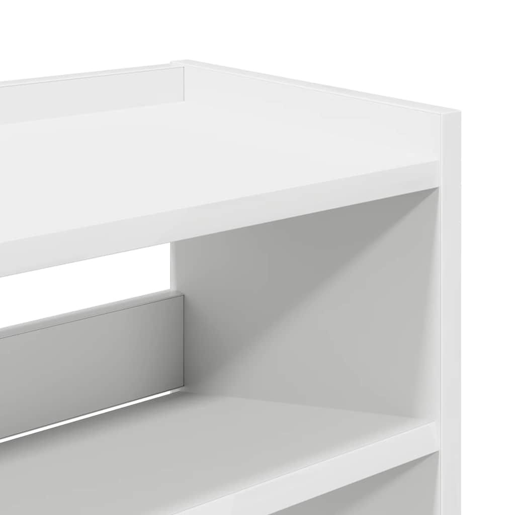 vidaXL Stojak na buty, biała, 80x25x100 cm, materiał drewnopochodny