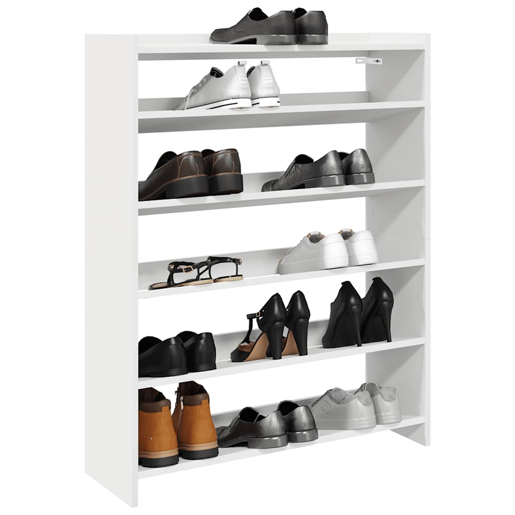 vidaXL Stojak na buty, biała, 80x25x100 cm, materiał drewnopochodny