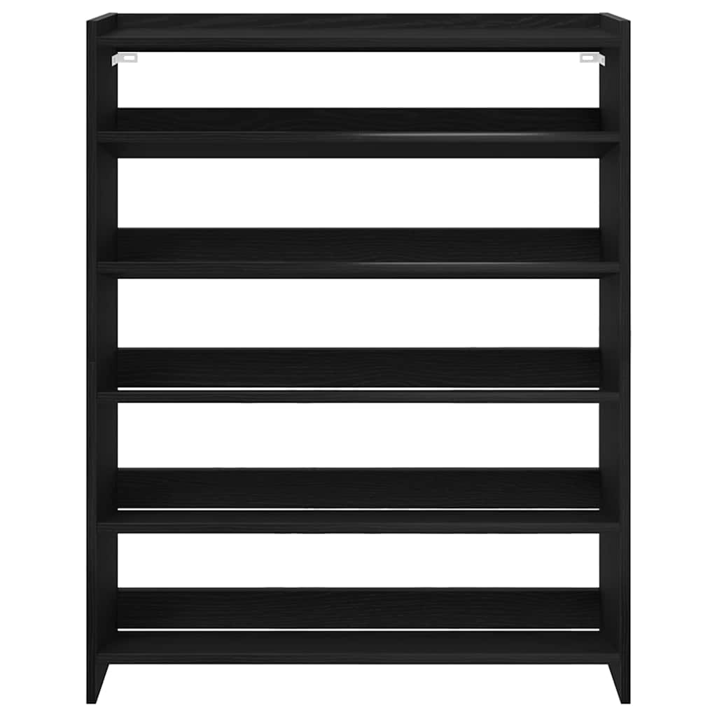 vidaXL Stojak na buty, czarna, 80x25x100 cm, materiał drewnopochodny
