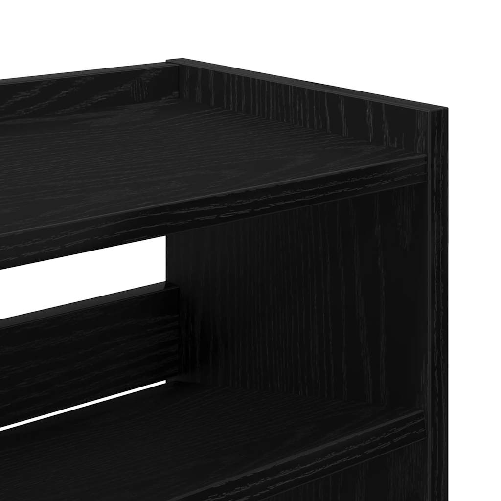 vidaXL Stojak na buty, czarna, 80x25x100 cm, materiał drewnopochodny