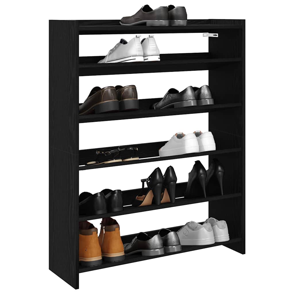 vidaXL Stojak na buty, czarna, 80x25x100 cm, materiał drewnopochodny