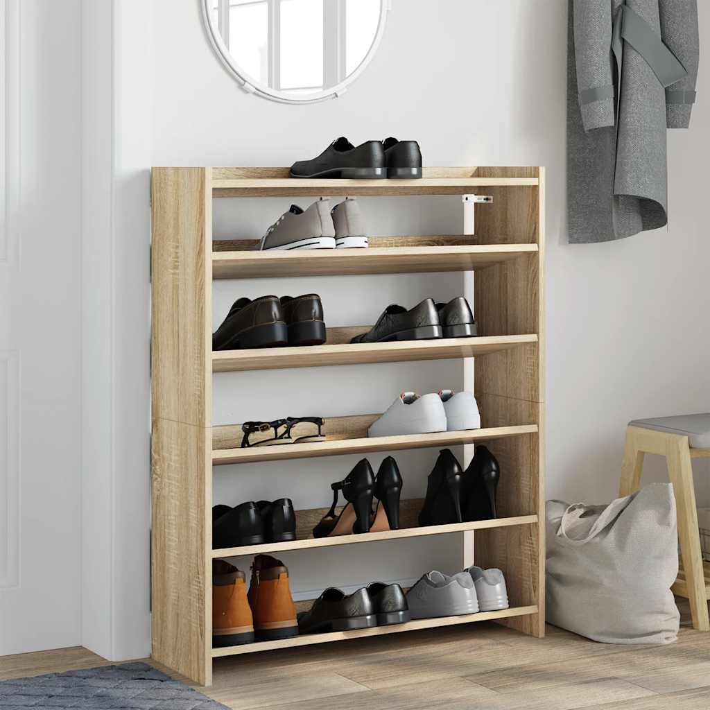 vidaXL Stojak na buty, dąb sonoma 80x25x100cm, materiał drewnopochodny