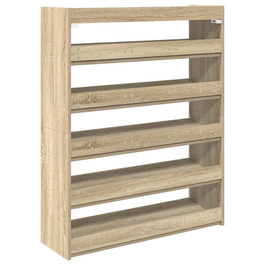 vidaXL Stojak na buty, dąb sonoma 80x25x100cm, materiał drewnopochodny