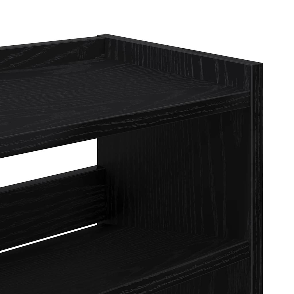vidaXL Półka na buty, czarna, 80x25x81 cm, materiał drewnopochodny