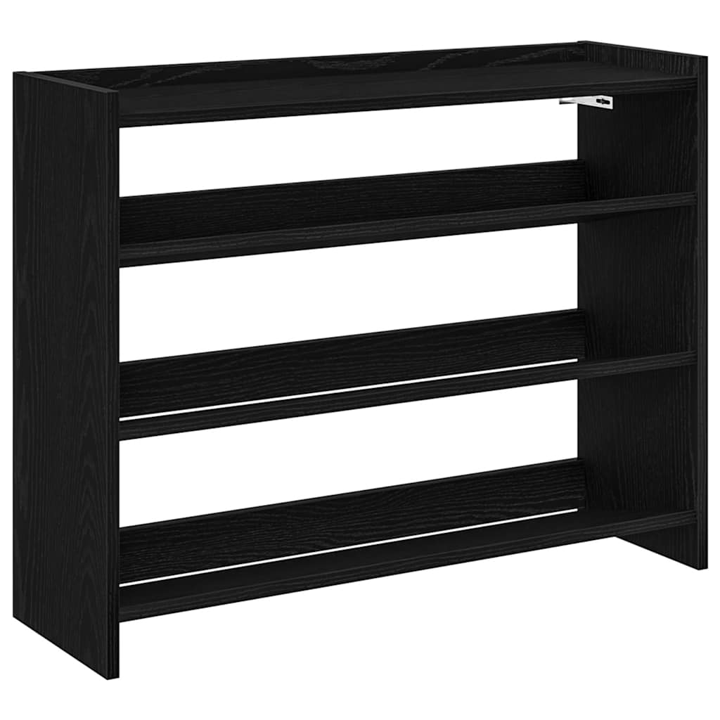 vidaXL Stojak na buty, czarna, 80x25x62 cm, materiał drewnopochodny