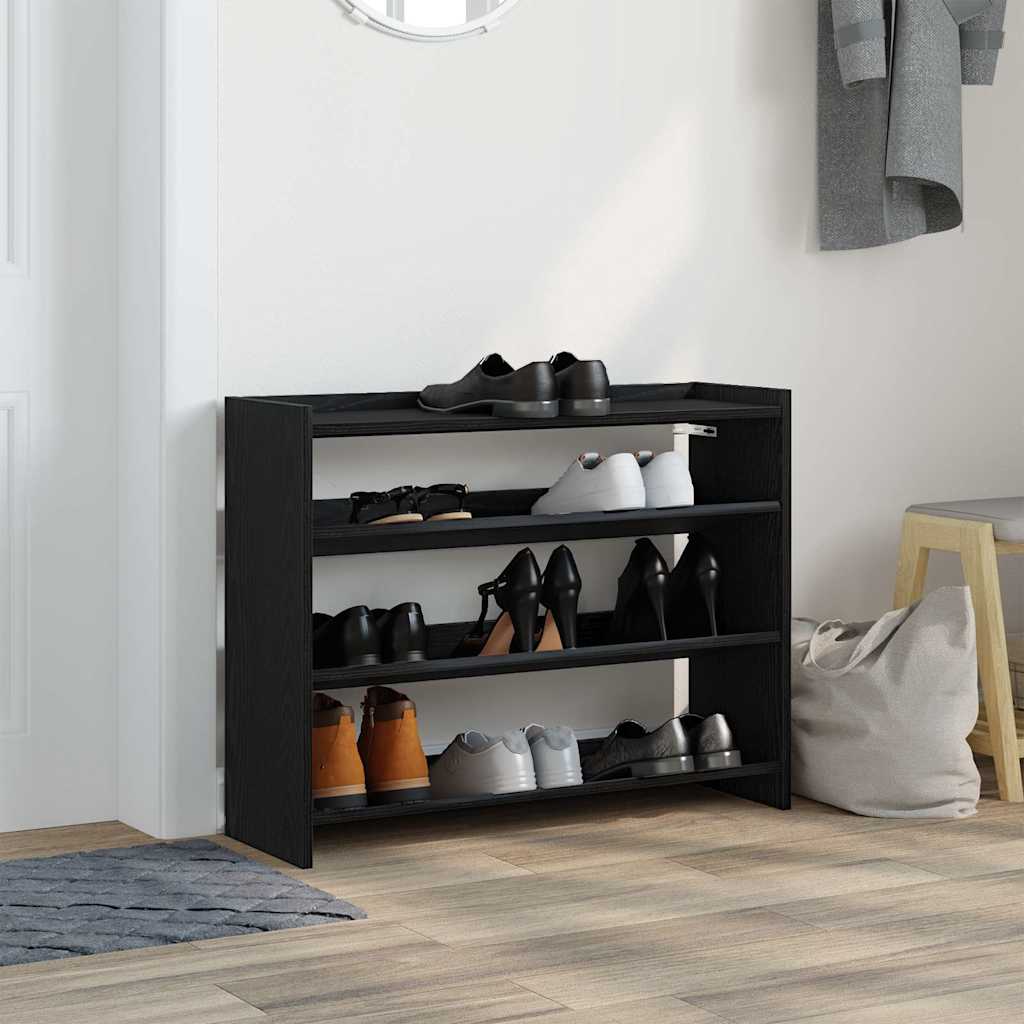 vidaXL Stojak na buty, czarna, 80x25x62 cm, materiał drewnopochodny