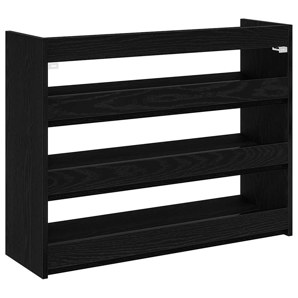 vidaXL Stojak na buty, czarna, 80x25x62 cm, materiał drewnopochodny