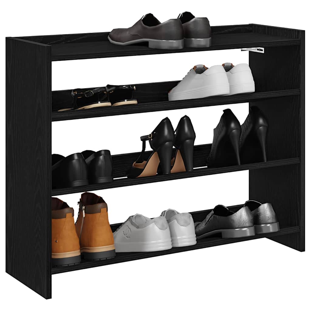 vidaXL Stojak na buty, czarna, 80x25x62 cm, materiał drewnopochodny