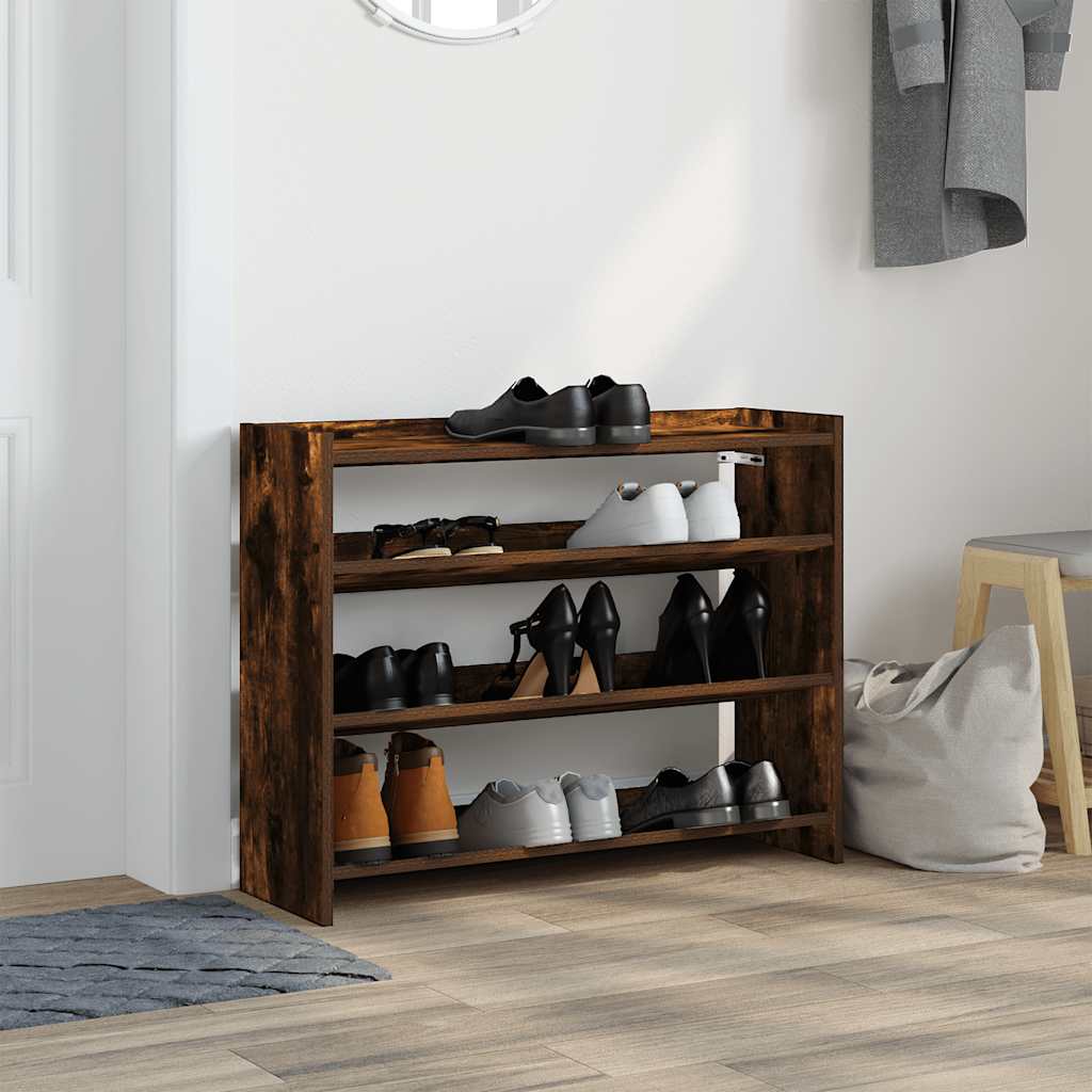 vidaXL Półka na buty, przydymiony dąb, 80x25x62 cm