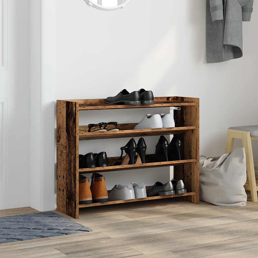 vidaXL Stojak na buty, stare drewno, 80x25x62 cm