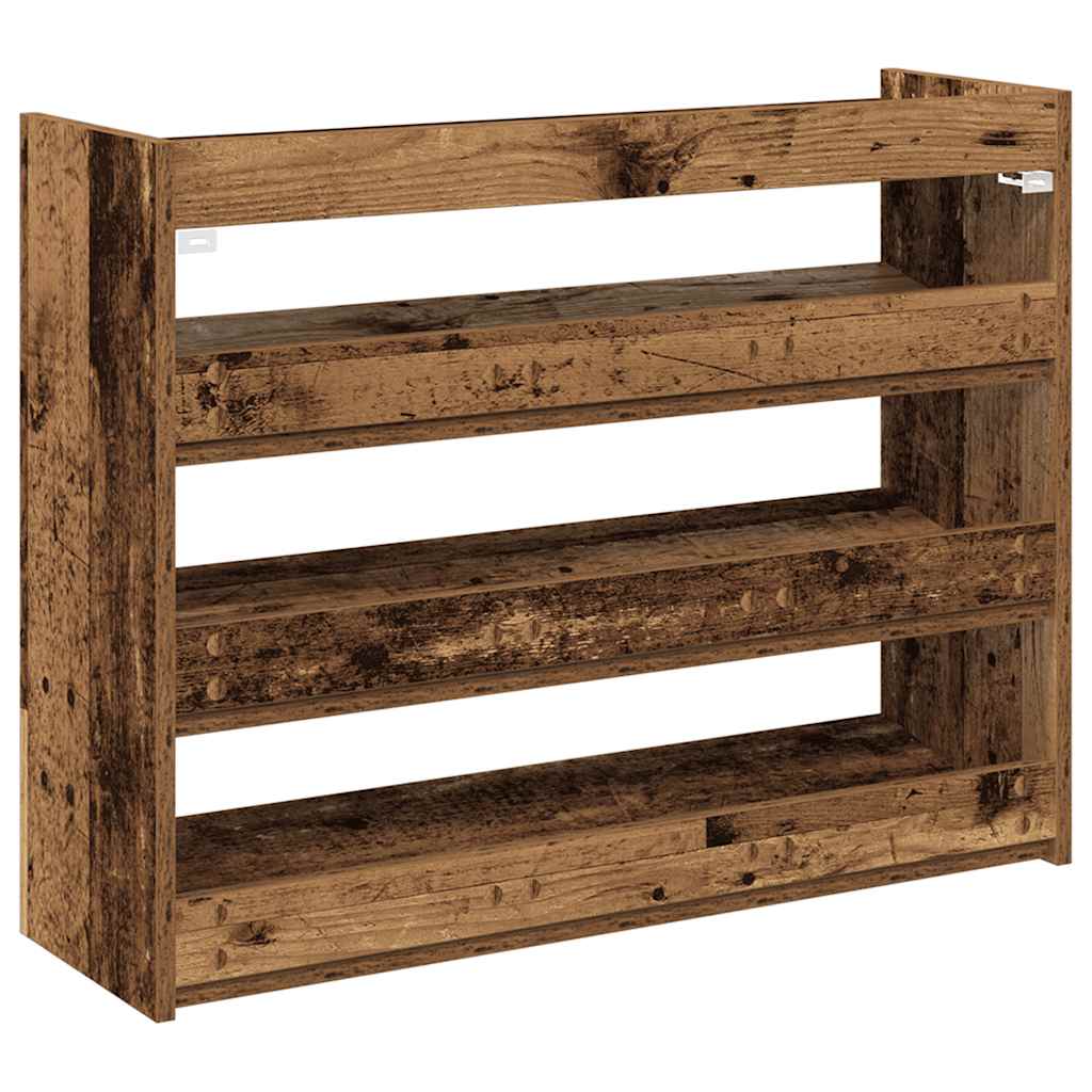 vidaXL Stojak na buty, stare drewno, 80x25x62 cm