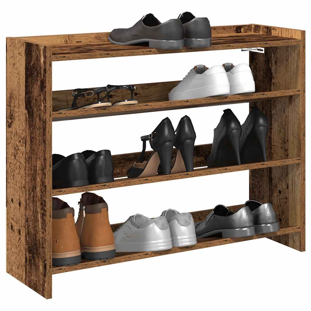 vidaXL Stojak na buty, stare drewno, 80x25x62 cm