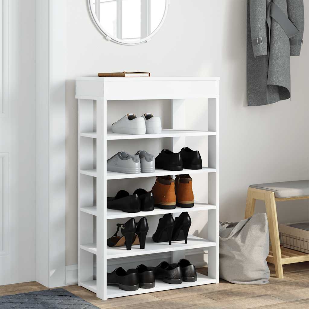 vidaXL Stojak na buty, biała, 60x30x98 cm, materiał drewnopochodny