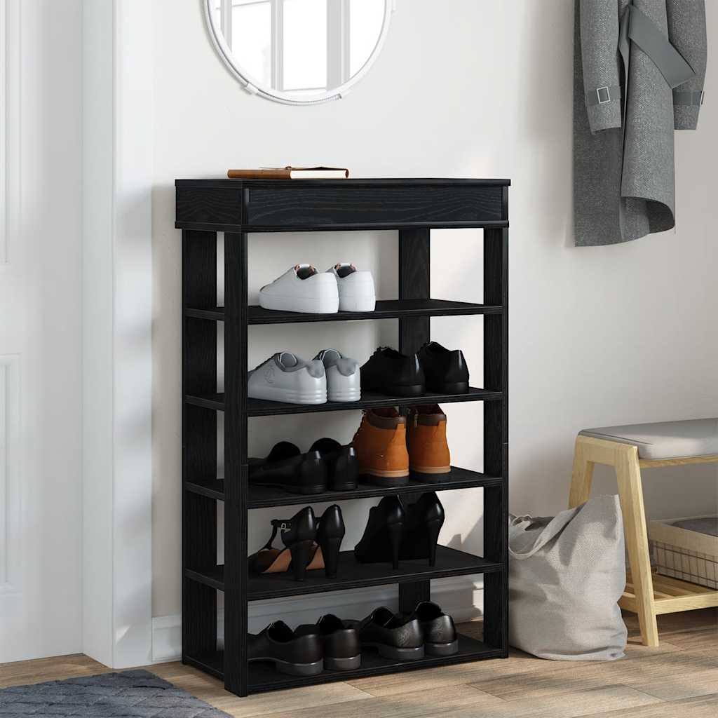 vidaXL Stojak na buty, czarny, 60x30x98 cm, materiał drewnopochodny