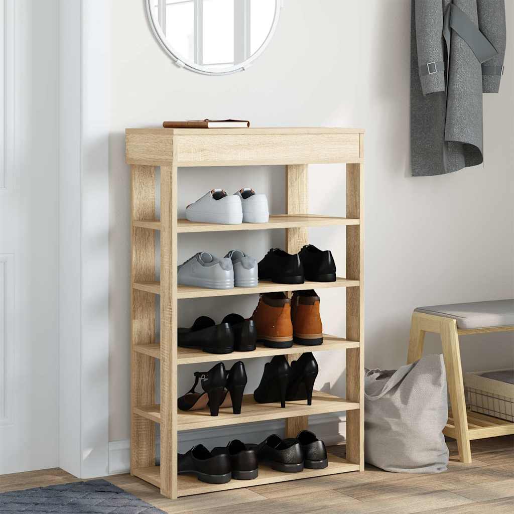 vidaXL Stojak na buty, dąb sonoma, 60x30x98cm, materiał drewnopochodny