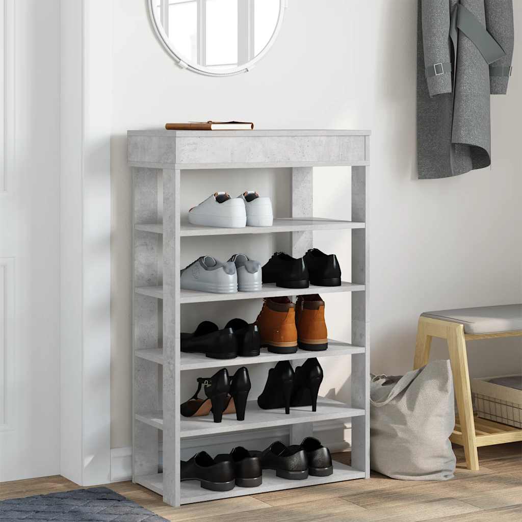 vidaXL Stojak na buty, betonowa szarość, 60x30x98 cm