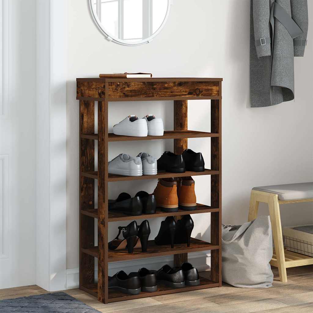vidaXL Stojak na buty, przydymiony dąb, 60x30x98 cm