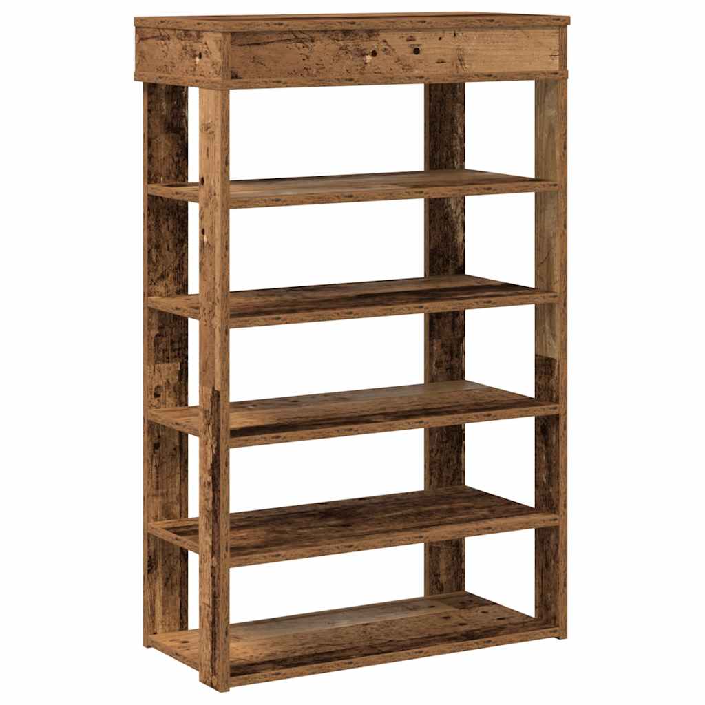 vidaXL Stojak na buty, stare drewno, 60x30x98 cm