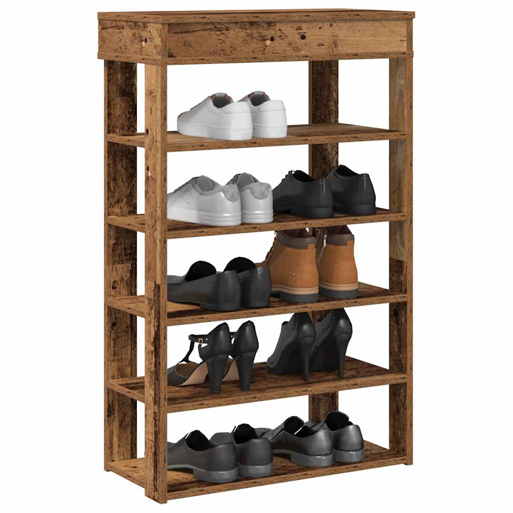vidaXL Stojak na buty, stare drewno, 60x30x98 cm
