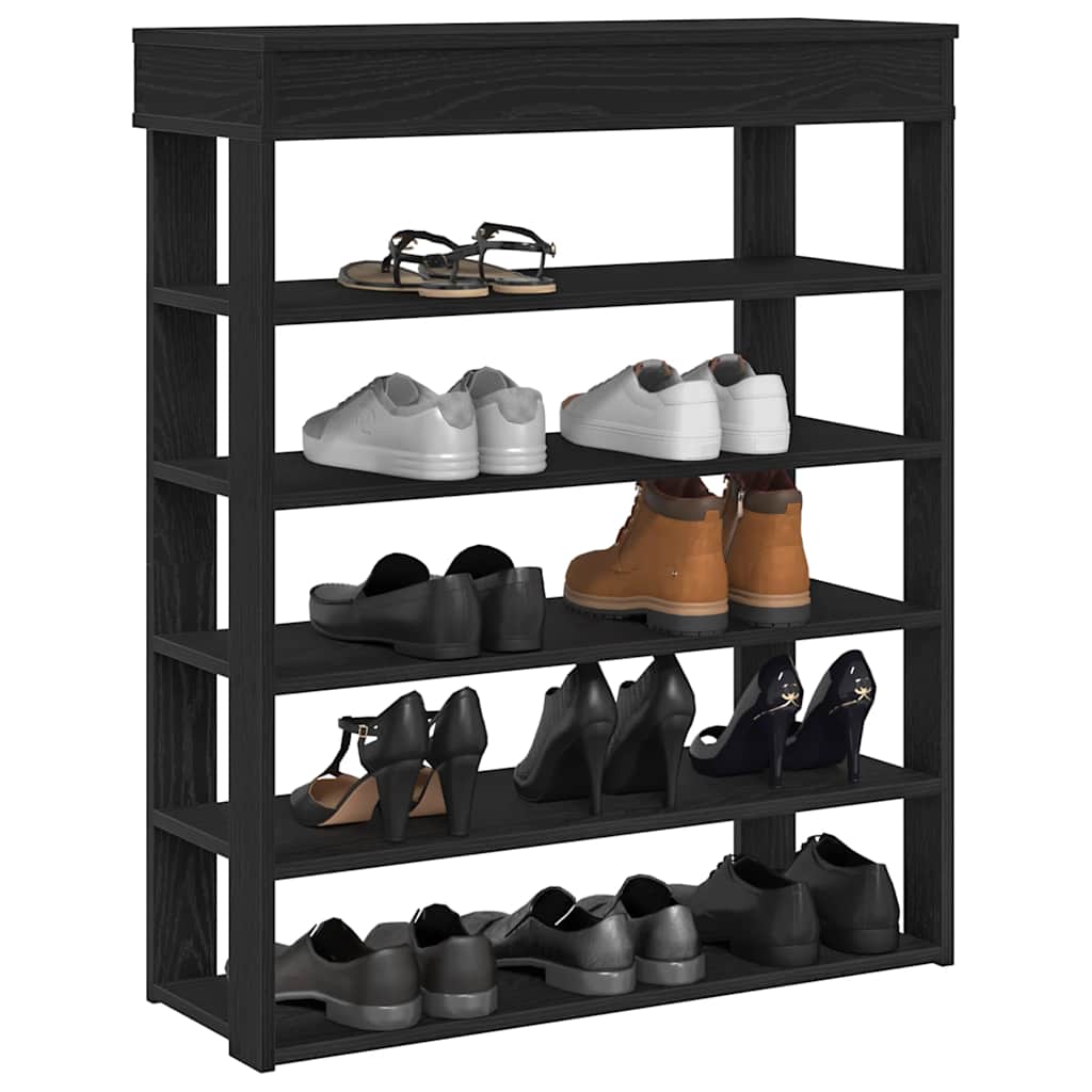 vidaXL Półka na buty, czarna, 80x30x98 cm, materiał drewnopochodny