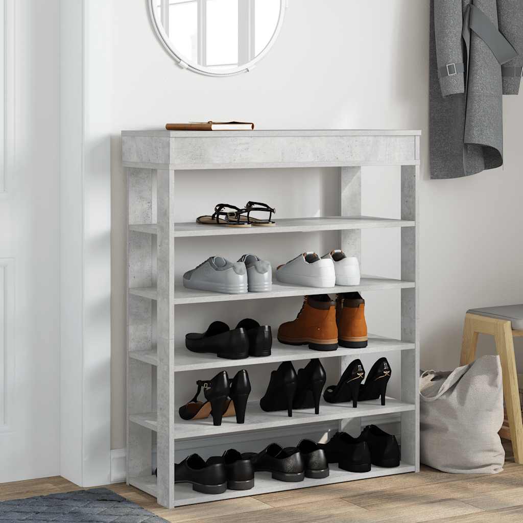 vidaXL Półka na buty, Concrete Oak 80x30x98 cm